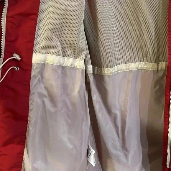 [L]Eddie Bauer Red Mesh Lined Windbreaker  Trench Jacket - Picture 8 of 14